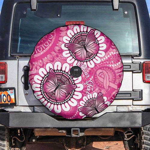 Personalised Australia Indigenous Spare Tire Cover Breast Cancer Ribbon Think Pink - Pink Version LT14