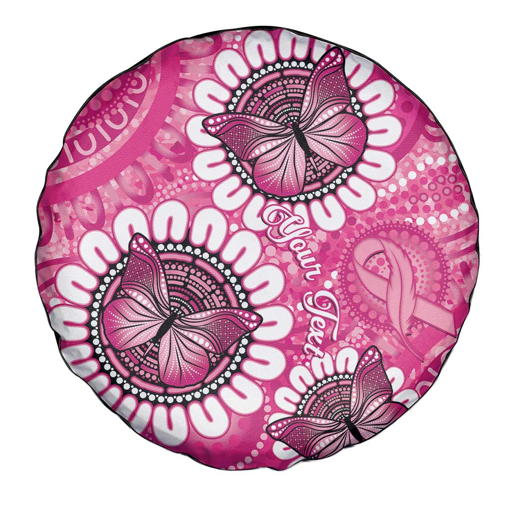Personalised Australia Indigenous Spare Tire Cover Breast Cancer Ribbon Think Pink - Pink Version LT14