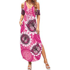 Personalised Australia Indigenous Summer Maxi Dress Breast Cancer Ribbon Think Pink - Pink Version LT14