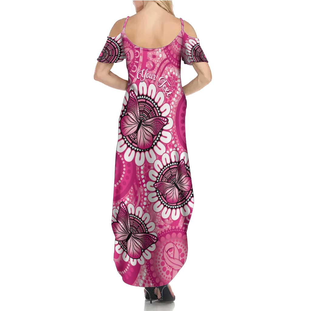 Personalised Australia Indigenous Summer Maxi Dress Breast Cancer Ribbon Think Pink - Pink Version LT14