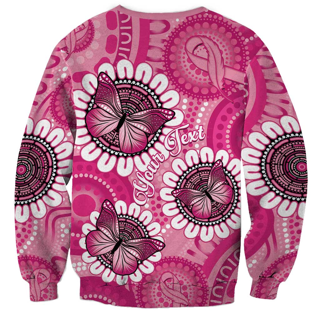 Personalised Australia Indigenous Sweatshirt Breast Cancer Ribbon Think Pink - Pink Version LT14
