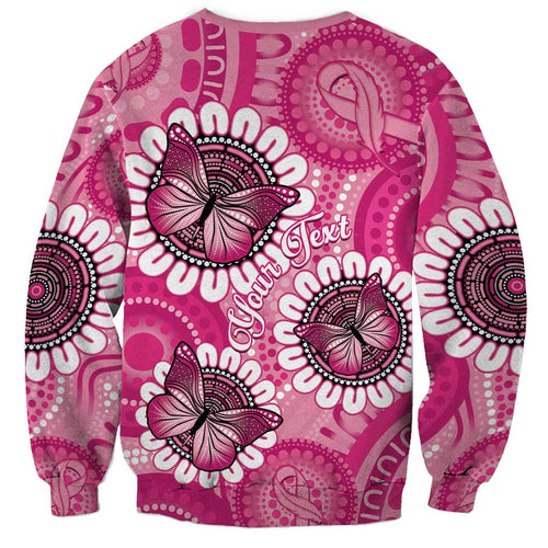 Personalised Australia Indigenous Sweatshirt Breast Cancer Ribbon Think Pink - Pink Version LT14