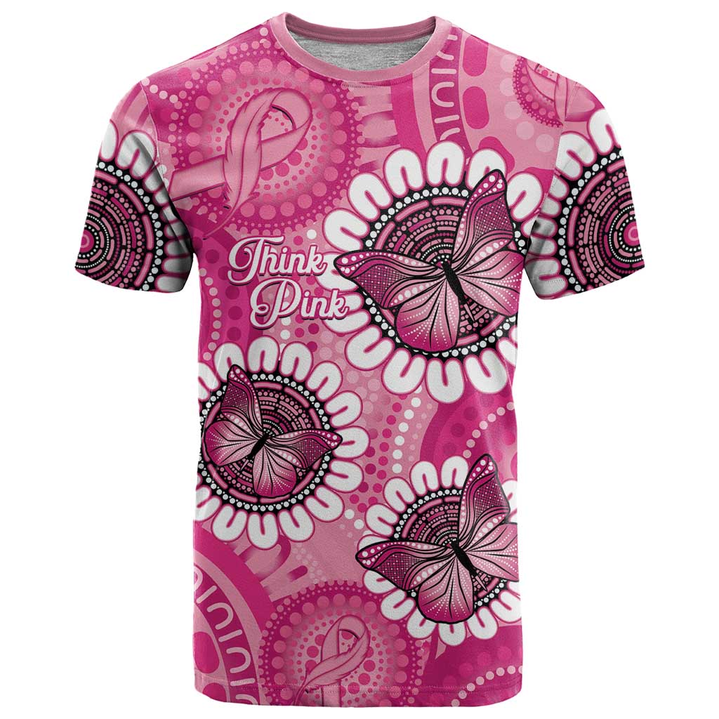 Personalised Australia Indigenous T Shirt Breast Cancer Ribbon Think Pink - Pink Version LT14