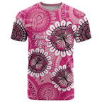 Personalised Australia Indigenous T Shirt Breast Cancer Ribbon Think Pink - Pink Version LT14
