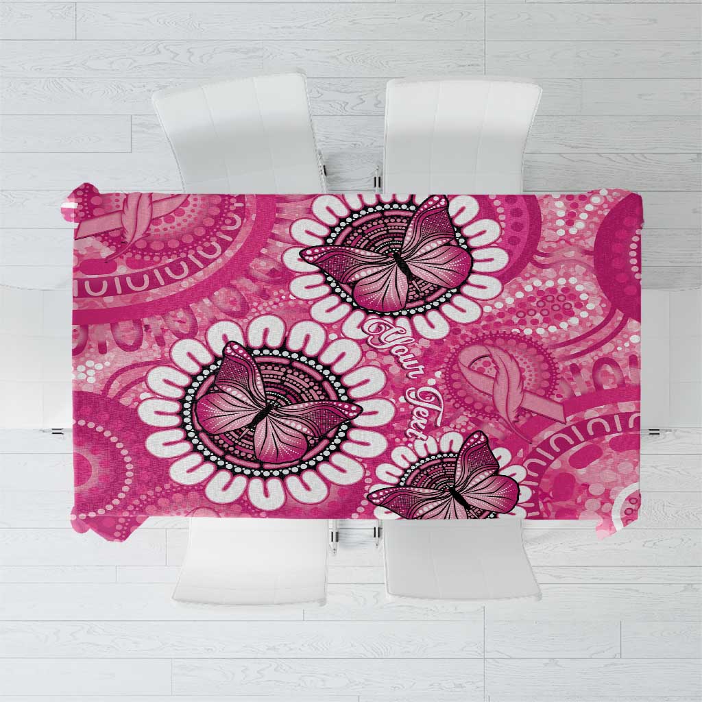 Personalised Australia Indigenous Tablecloth Breast Cancer Ribbon Think Pink - Pink Version LT14