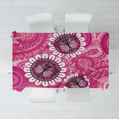 Personalised Australia Indigenous Tablecloth Breast Cancer Ribbon Think Pink - Pink Version LT14