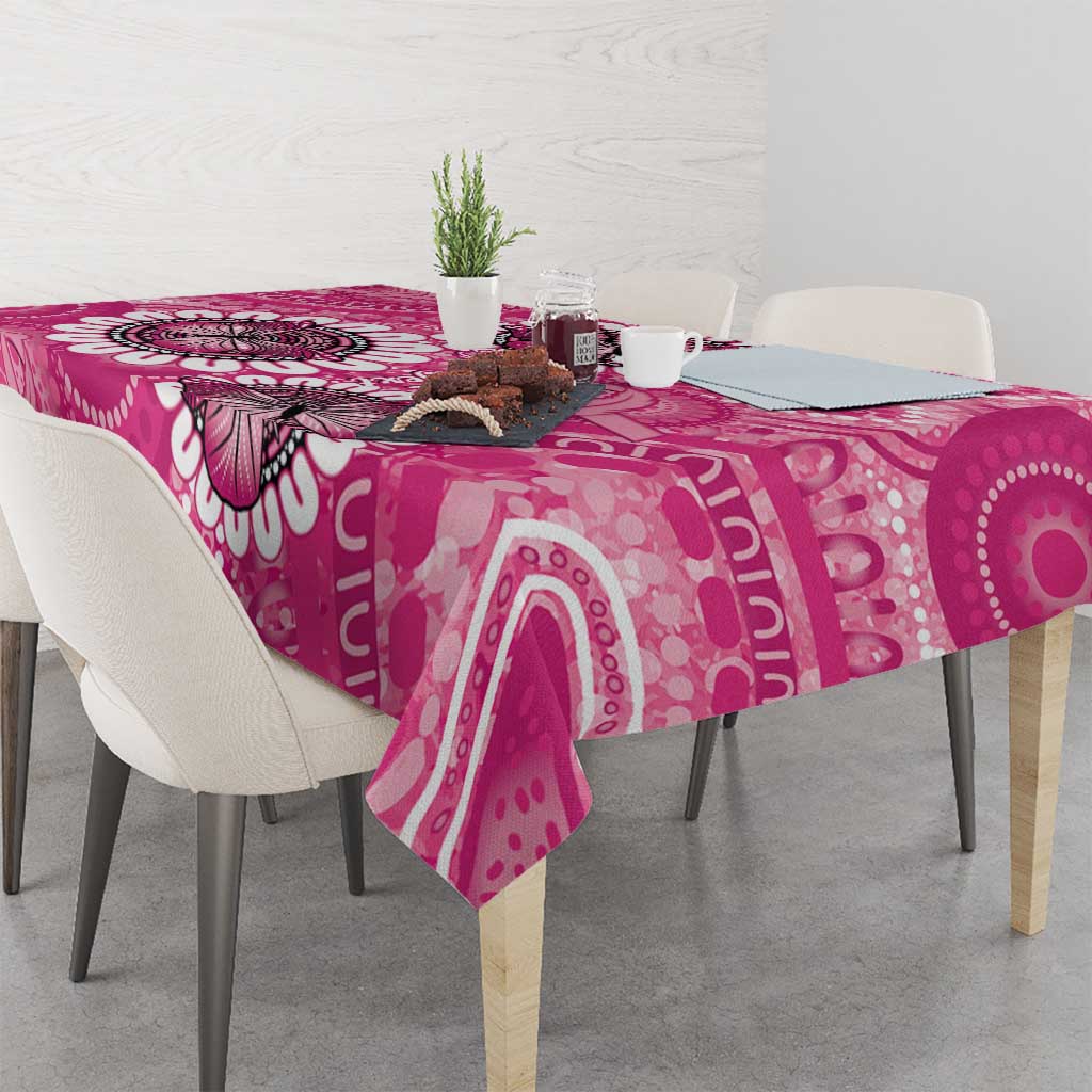 Personalised Australia Indigenous Tablecloth Breast Cancer Ribbon Think Pink - Pink Version LT14