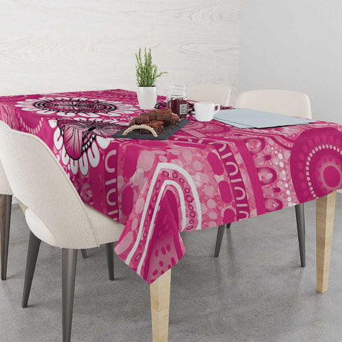 Personalised Australia Indigenous Tablecloth Breast Cancer Ribbon Think Pink - Pink Version LT14