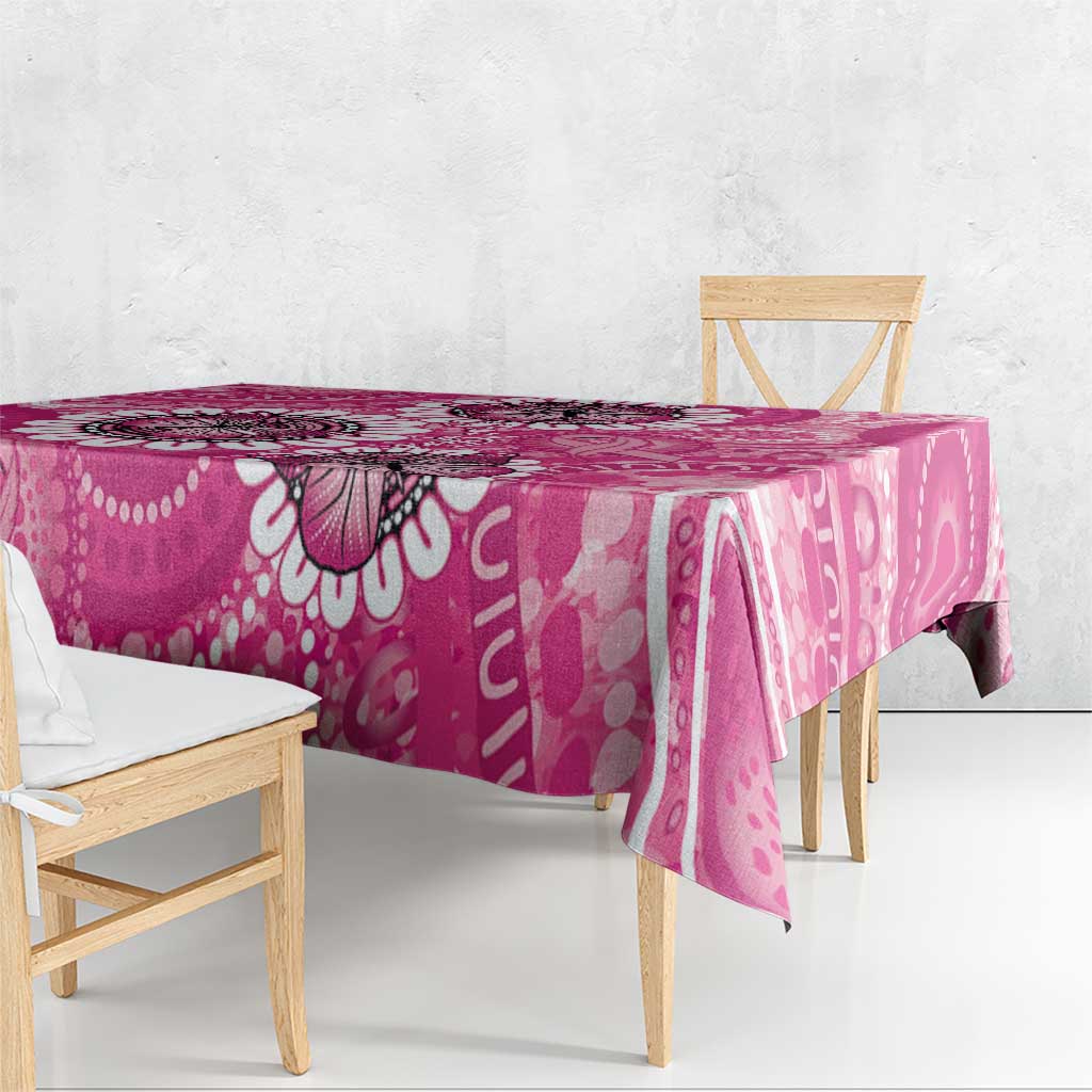 Personalised Australia Indigenous Tablecloth Breast Cancer Ribbon Think Pink - Pink Version LT14
