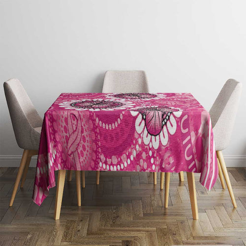 Personalised Australia Indigenous Tablecloth Breast Cancer Ribbon Think Pink - Pink Version LT14