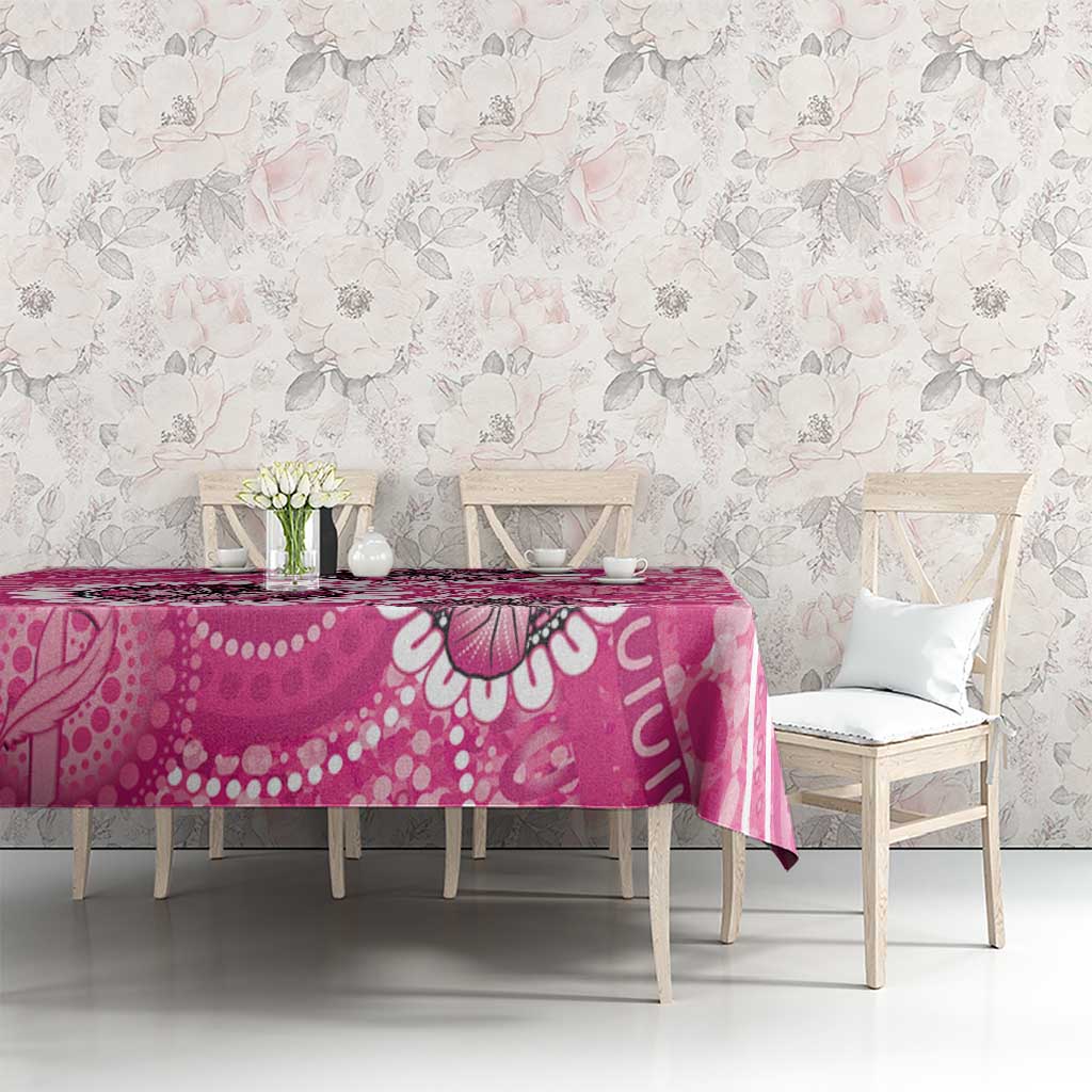 Personalised Australia Indigenous Tablecloth Breast Cancer Ribbon Think Pink - Pink Version LT14