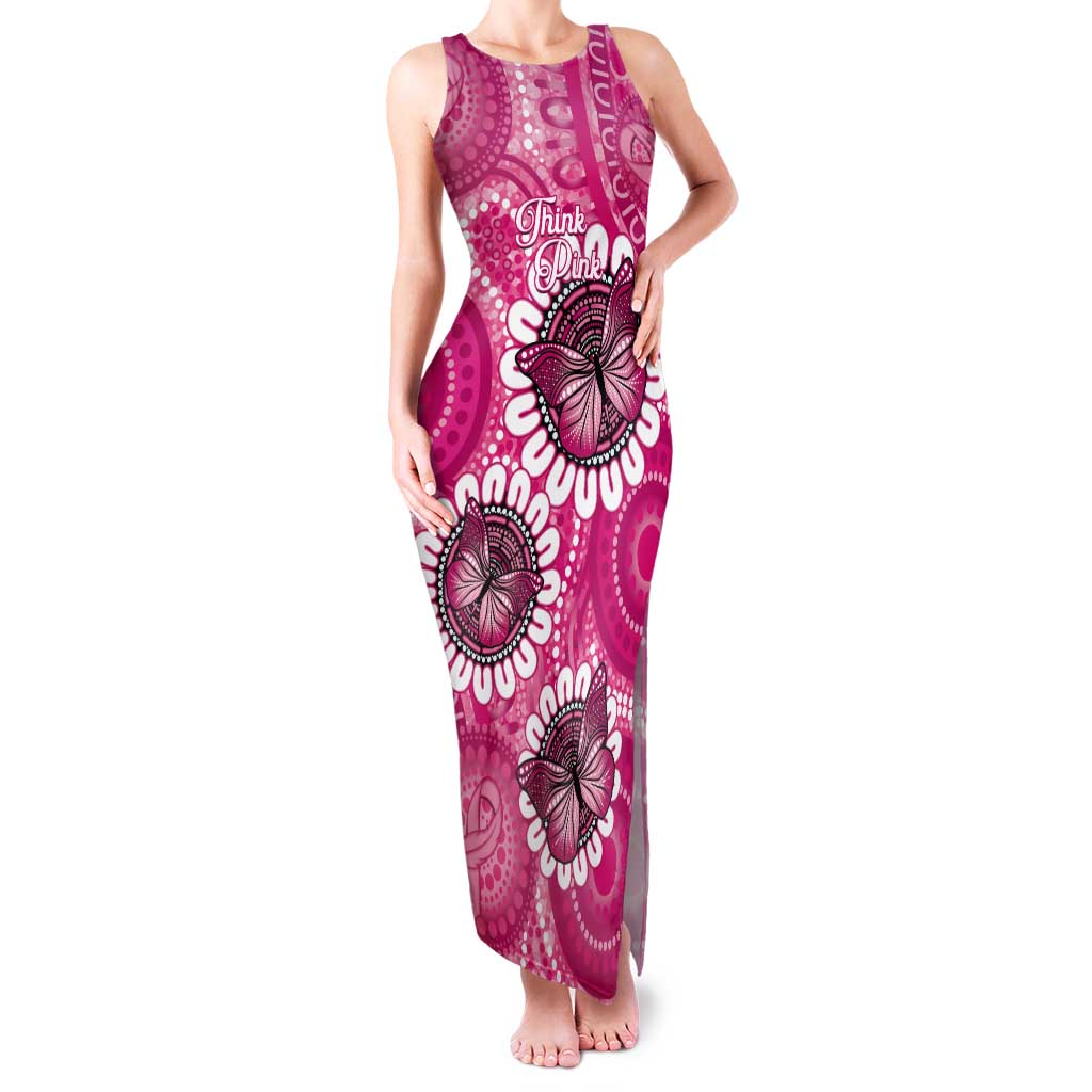 Personalised Australia Indigenous Tank Maxi Dress Breast Cancer Ribbon Think Pink - Pink Version LT14