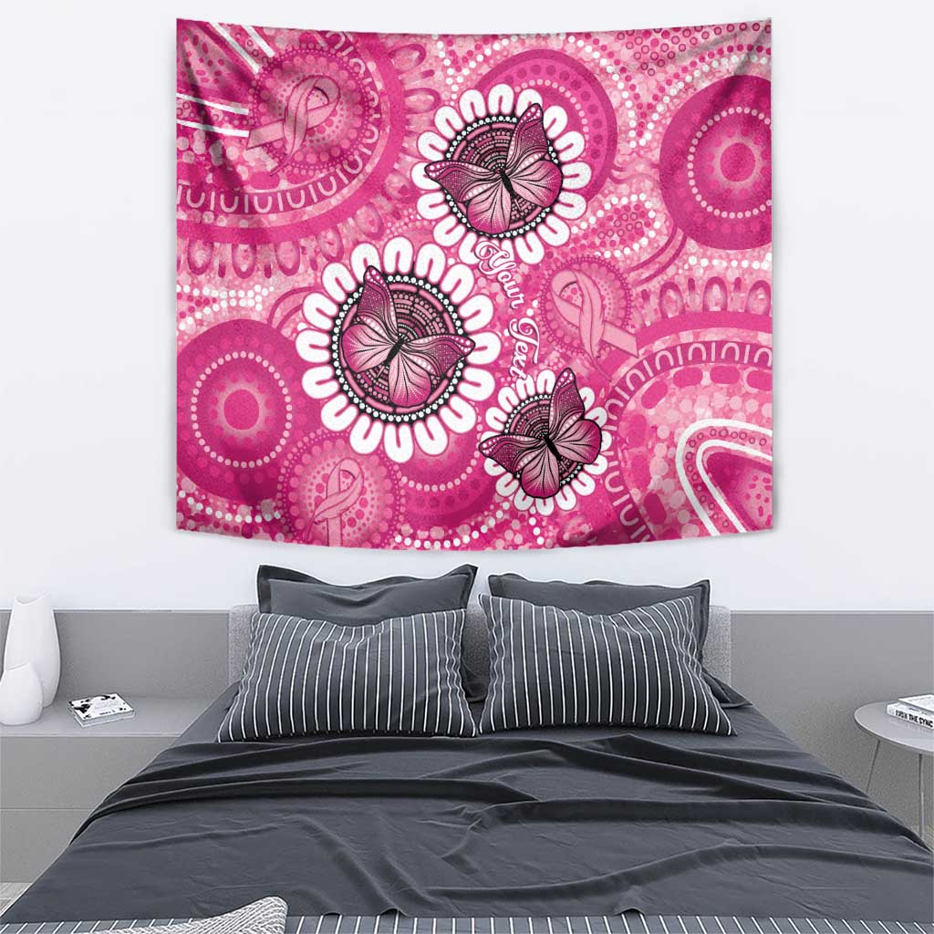 Personalised Australia Indigenous Tapestry Breast Cancer Ribbon Think Pink - Pink Version LT14