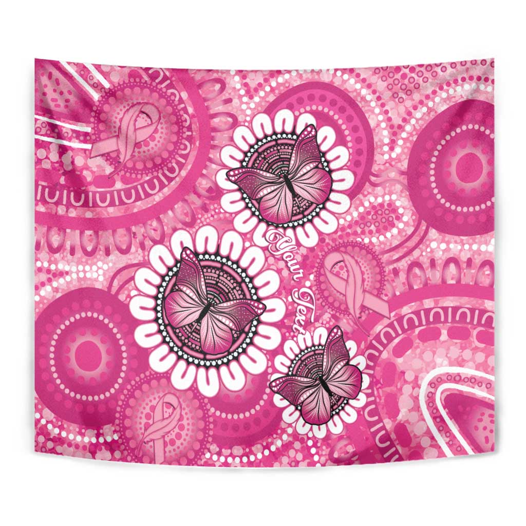 Personalised Australia Indigenous Tapestry Breast Cancer Ribbon Think Pink - Pink Version LT14
