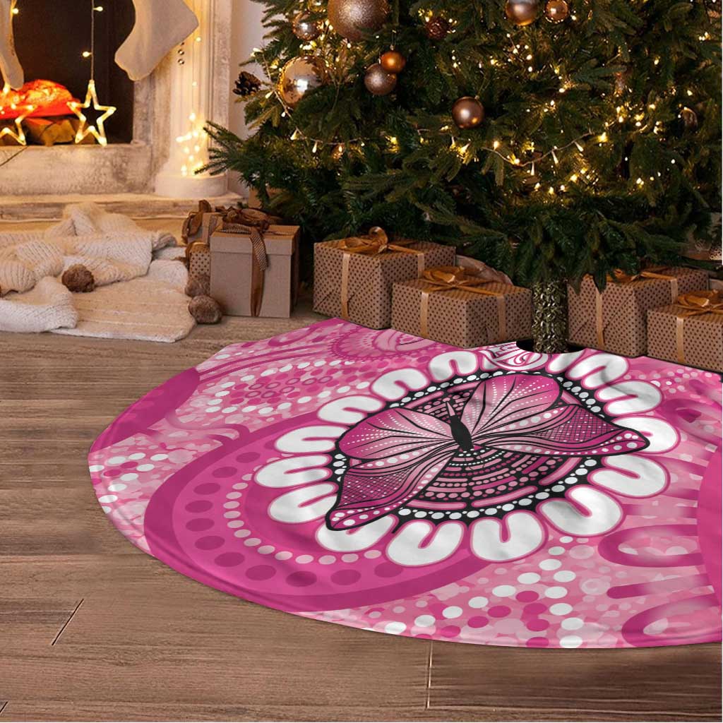 Australia Indigenous Tree Skirt Breast Cancer Ribbon Think Pink - Pink Version - Aussie Hoodie