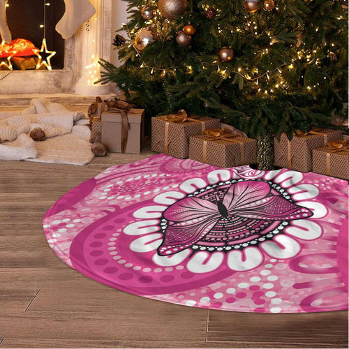 Australia Indigenous Tree Skirt Breast Cancer Ribbon Think Pink - Pink Version - Aussie Hoodie