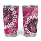 Personalised Australia Indigenous Tumbler Cup Breast Cancer Ribbon Think Pink - Pink Version LT14