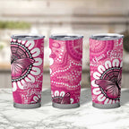 Personalised Australia Indigenous Tumbler Cup Breast Cancer Ribbon Think Pink - Pink Version LT14