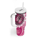Personalised Australia Indigenous Tumbler With Handle Breast Cancer Ribbon Think Pink - Pink Version LT14