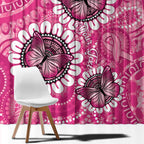 Personalised Australia Indigenous Window Curtain Breast Cancer Ribbon Think Pink - Pink Version LT14