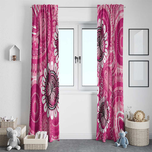 Personalised Australia Indigenous Window Curtain Breast Cancer Ribbon Think Pink - Pink Version LT14