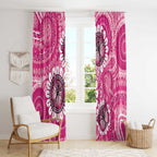 Personalised Australia Indigenous Window Curtain Breast Cancer Ribbon Think Pink - Pink Version LT14