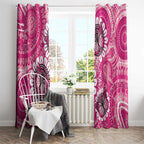 Personalised Australia Indigenous Window Curtain Breast Cancer Ribbon Think Pink - Pink Version LT14