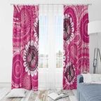 Personalised Australia Indigenous Window Curtain Breast Cancer Ribbon Think Pink - Pink Version LT14