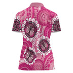 Personalised Australia Indigenous Women Polo Shirt Breast Cancer Ribbon Think Pink - Pink Version LT14
