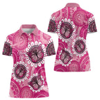 Personalised Australia Indigenous Women Polo Shirt Breast Cancer Ribbon Think Pink - Pink Version LT14