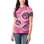 Personalised Australia Indigenous Women Polo Shirt Breast Cancer Ribbon Think Pink - Pink Version LT14