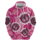 Personalised Australia Indigenous Zip Hoodie Breast Cancer Ribbon Think Pink - Pink Version LT14