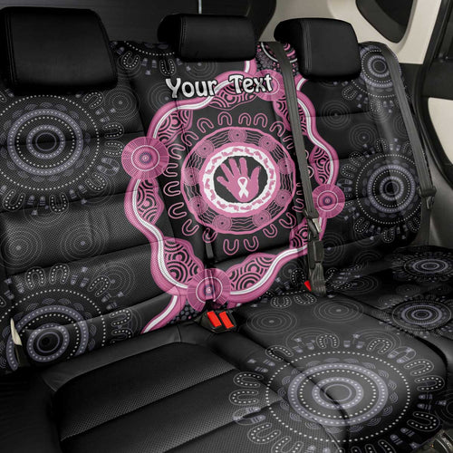 Personalised Australia Breast Cancer Back Car Seat Cover Brave Strong Aboriginal Art