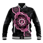 Personalised Australia Breast Cancer Baseball Jacket Brave Strong Aboriginal Art