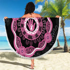 Personalised Australia Breast Cancer Beach Blanket Brave Strong Aboriginal Art