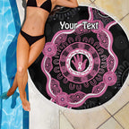 Personalised Australia Breast Cancer Beach Blanket Brave Strong Aboriginal Art