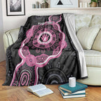 Personalised Australia Breast Cancer Blanket Brave Strong Aboriginal Art