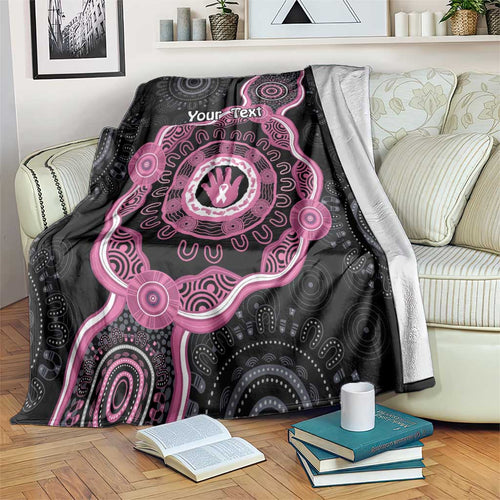 Personalised Australia Breast Cancer Blanket Brave Strong Aboriginal Art