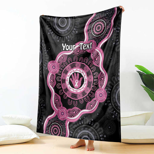 Personalised Australia Breast Cancer Blanket Brave Strong Aboriginal Art