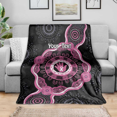 Personalised Australia Breast Cancer Blanket Brave Strong Aboriginal Art