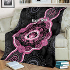 Personalised Australia Breast Cancer Blanket Brave Strong Aboriginal Art