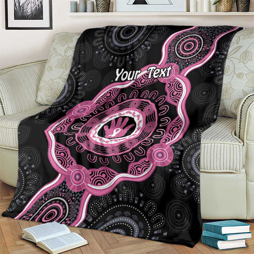 Personalised Australia Breast Cancer Blanket Brave Strong Aboriginal Art
