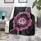 Personalised Australia Breast Cancer Blanket Brave Strong Aboriginal Art
