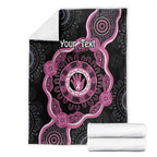 Personalised Australia Breast Cancer Blanket Brave Strong Aboriginal Art