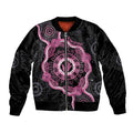 Personalised Australia Breast Cancer Bomber Jacket Brave Strong Aboriginal Art