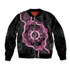Personalised Australia Breast Cancer Bomber Jacket Brave Strong Aboriginal Art