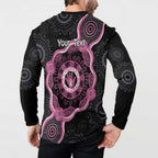 Personalised Australia Breast Cancer Button Sweatshirt Brave Strong Aboriginal Art