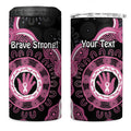Personalised Australia Breast Cancer 4 in 1 Can Cooler Tumbler Brave Strong Aboriginal Art