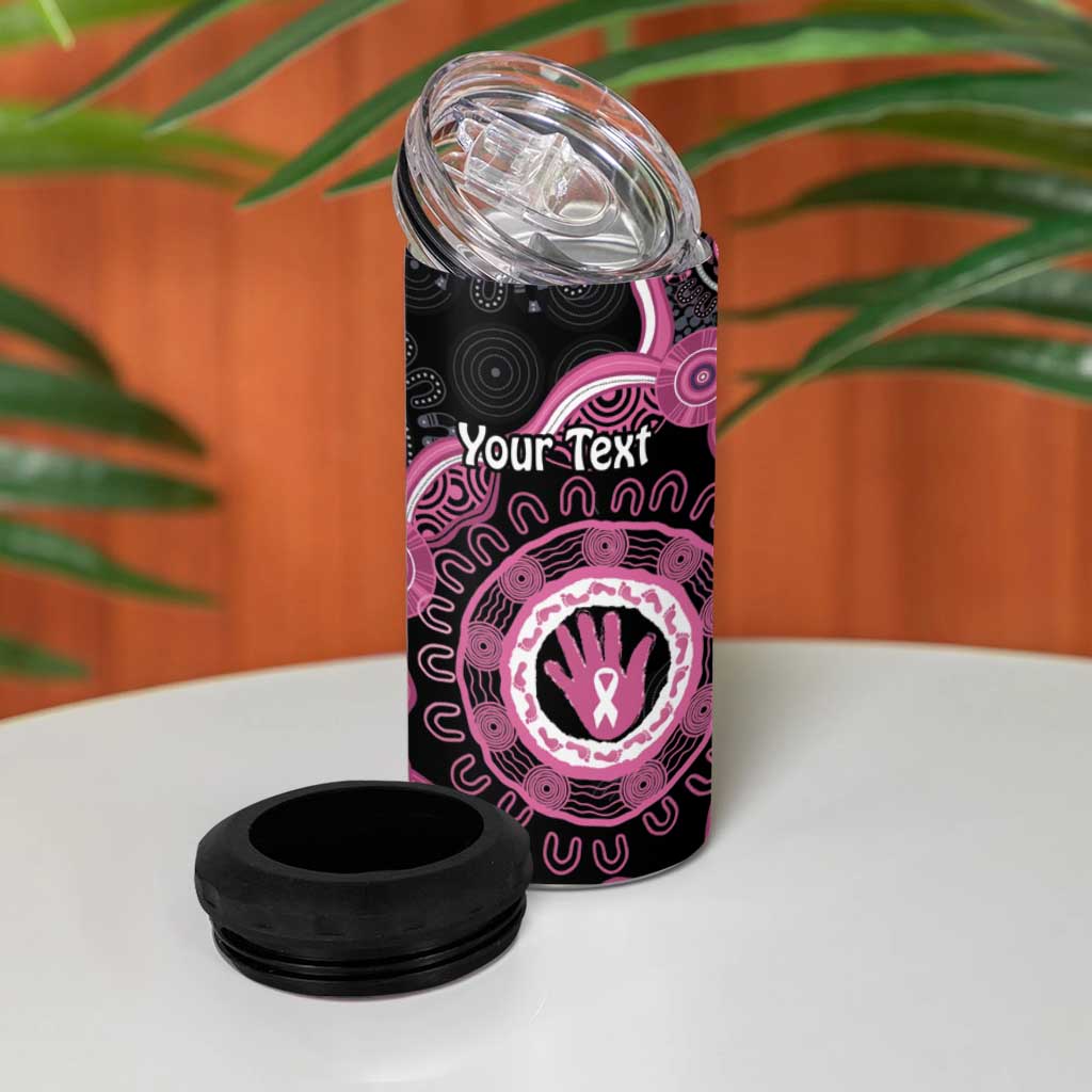 Personalised Australia Breast Cancer 4 in 1 Can Cooler Tumbler Brave Strong Aboriginal Art