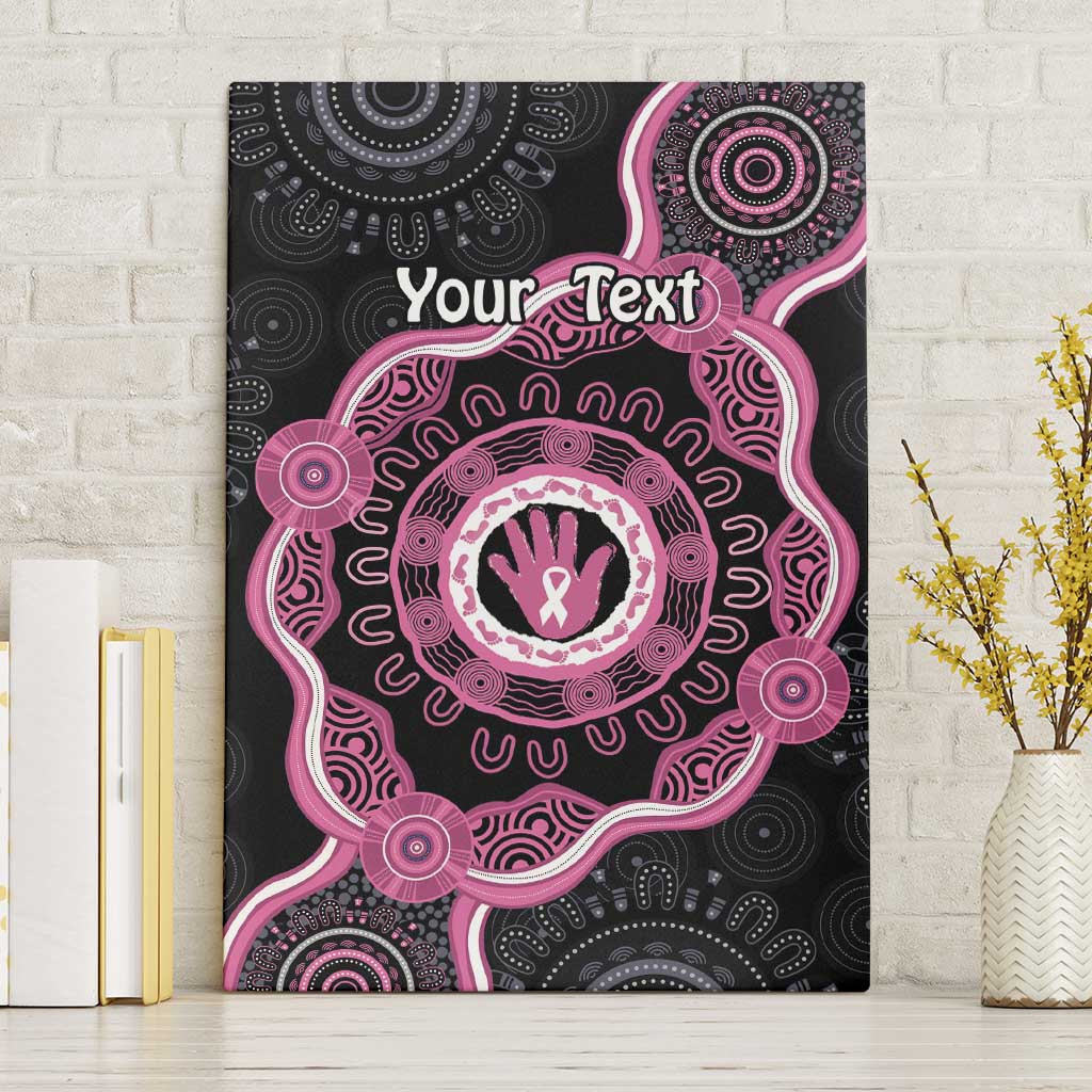 Personalised Australia Breast Cancer Canvas Wall Art Brave Strong Aboriginal Art